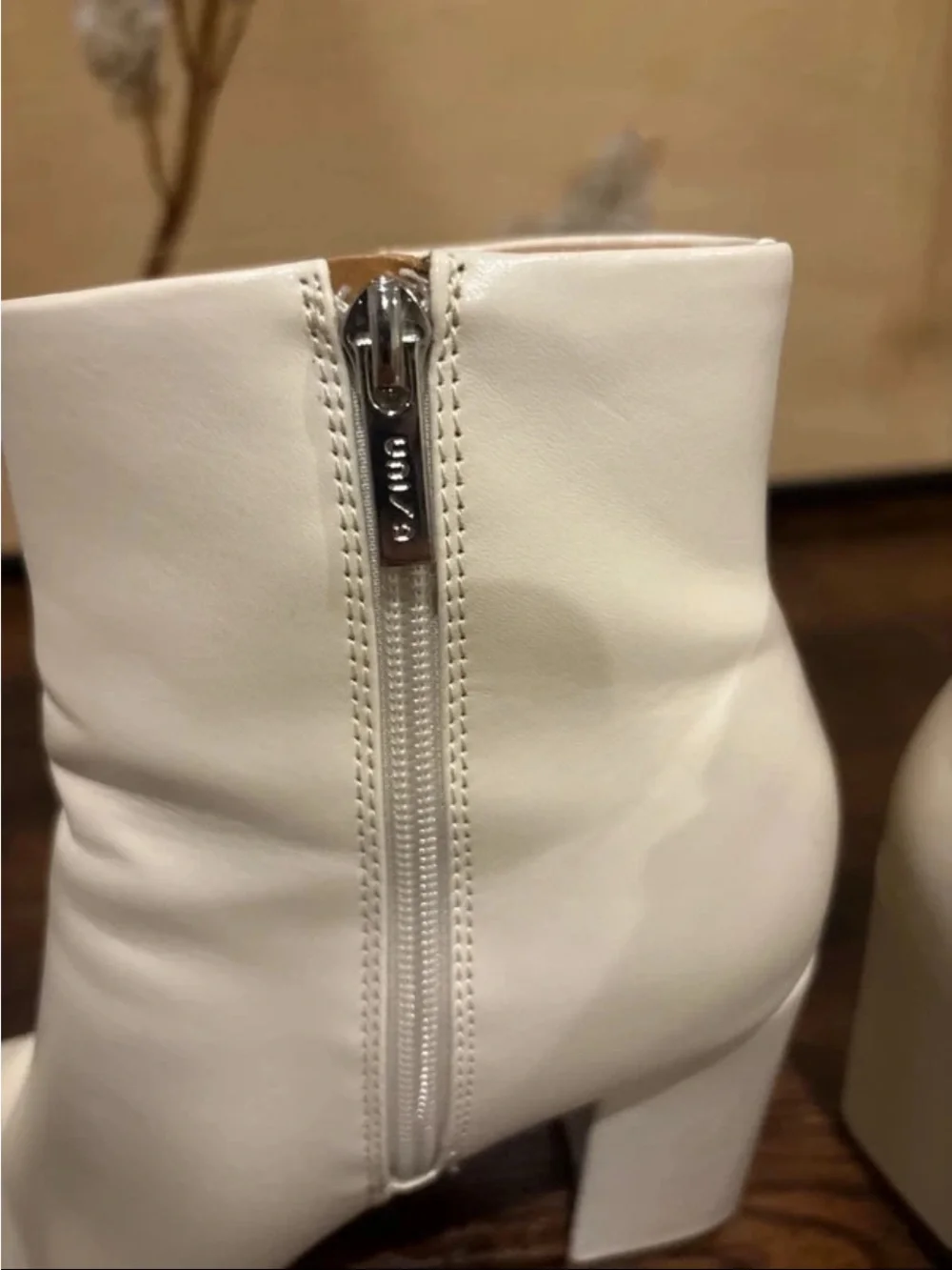 Unisa Ivory Square-Toe Zip Ankle Boots
